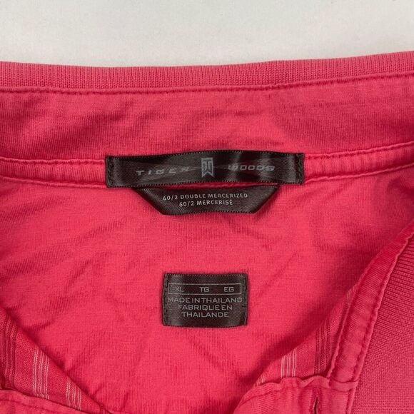Tiger Woods Collection Nike Double Mercerized Cotton Salmon Striped Size XL - Picture 3 of 6